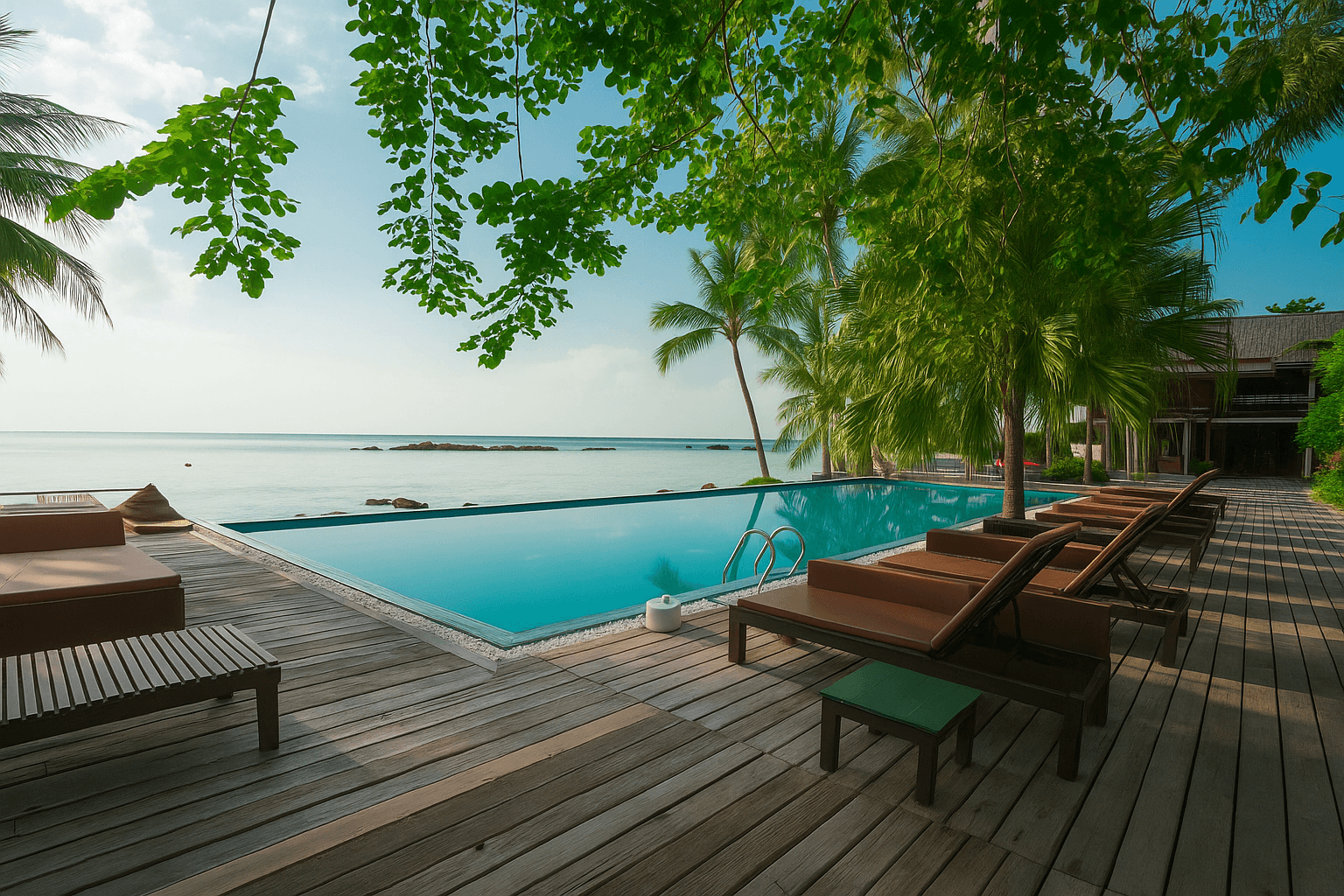 בריכת אינפיניטי בשקיעה